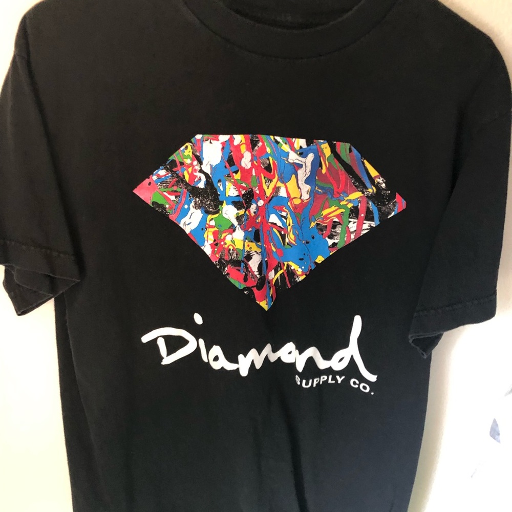diamond supply co black shirt medium